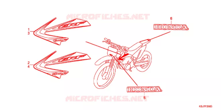 AUTOCOLLANTS Honda MOTO 100 CRF 2012  CRF100FC