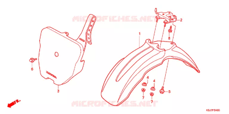 GARDE BOUE AVANT Honda MOTO 100 CRF 2012  CRF100FC