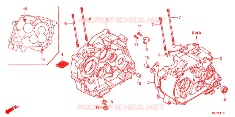 CARTER MOTEUR (CRF100F) Honda MOTO 100 CRF 2012  CRF100FC