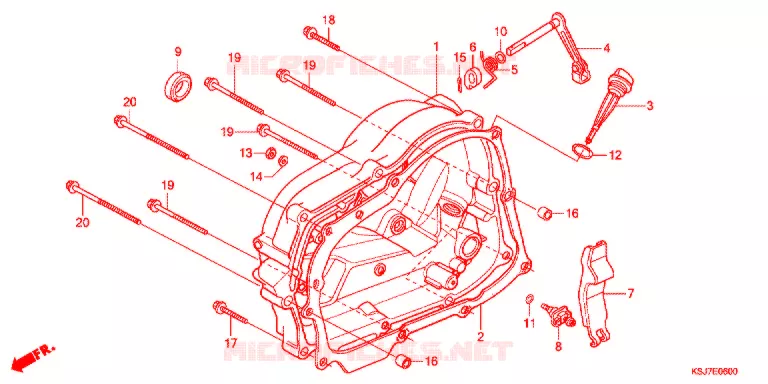 CARTER MOTEUR DROIT Honda MOTO 100 CRF 2012  CRF100FC