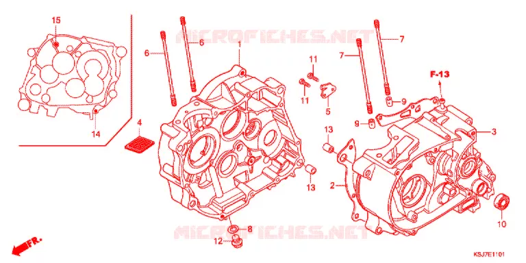CARTER MOTEUR (CRF100F) Honda MOTO 100 CRF 2013  CRF100FD