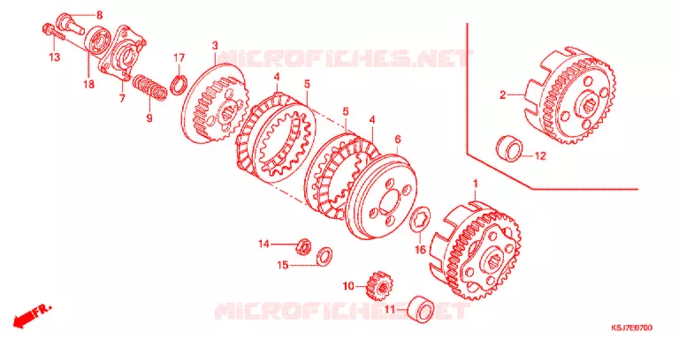 EMBRAYAGE Honda MOTO 100 CRF 2013  CRF100FD