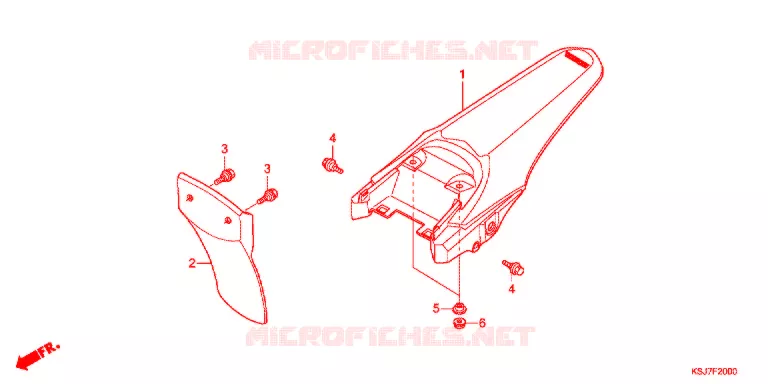 GARDE-BOUE ARRIERE Honda MOTO 100 CRF 2013  CRF100FD