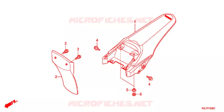 GARDE-BOUE ARRIERE Honda MOTO 100 CRF 2013  CRF100FD
