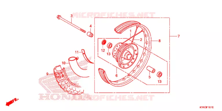 ROUE AVANT Honda MOTO 110 CRF 2013  CRF110FD