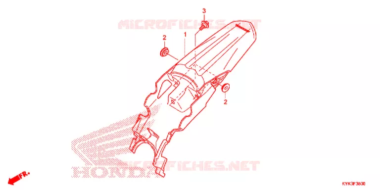 GARDE-BOUE ARRIERE Honda MOTO 110 CRF 2013  CRF110FD