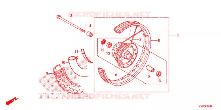ROUE AVANT Honda MOTO 110 CRF 2014  CRF110FE