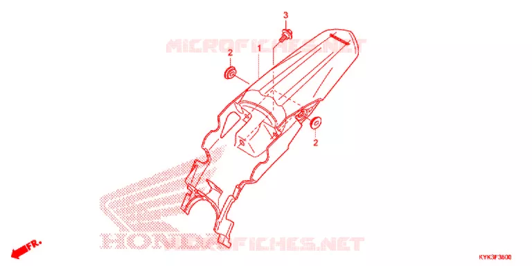 GARDE-BOUE ARRIERE Honda MOTO 110 CRF 2015  CRF110FE