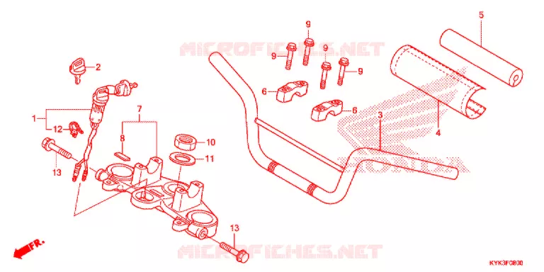 GUIDON - TE DE FOURCHE Honda MOTO 110 CRF 2015  CRF110FE