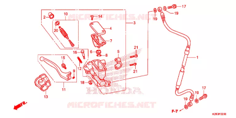MAITRE CYLINDRE DE FREIN AVANT Honda MOTO 125 CRF 2015  CRF125FBE