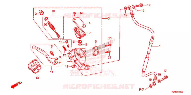 MAITRE CYLINDRE DE FREIN AVANT Honda MOTO 125 CRF 2014  CRF125FE
