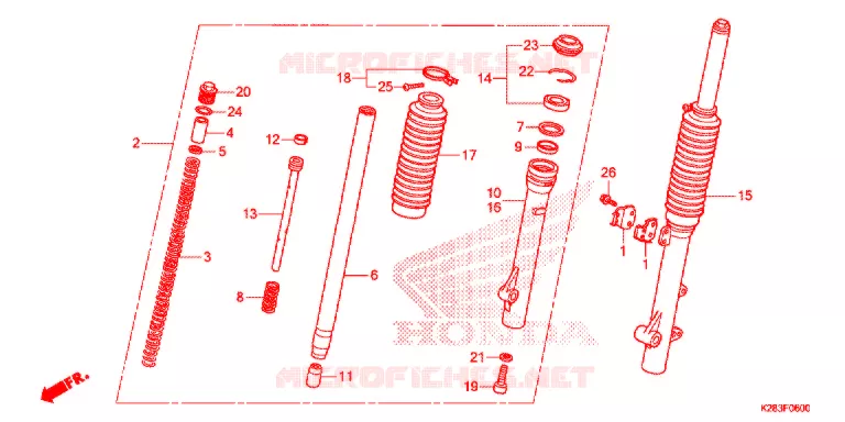 FOURCHE Honda MOTO 125 CRF 2017  CRF125FE