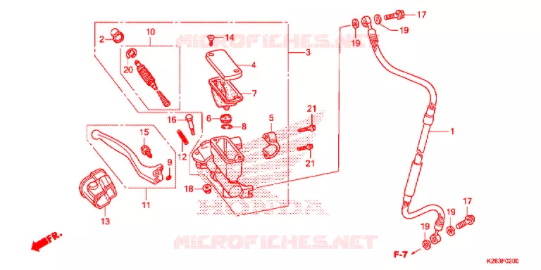 MAITRE CYLINDRE DE FREIN AVANT Honda MOTO 125 CRF 2015  CRF125FE