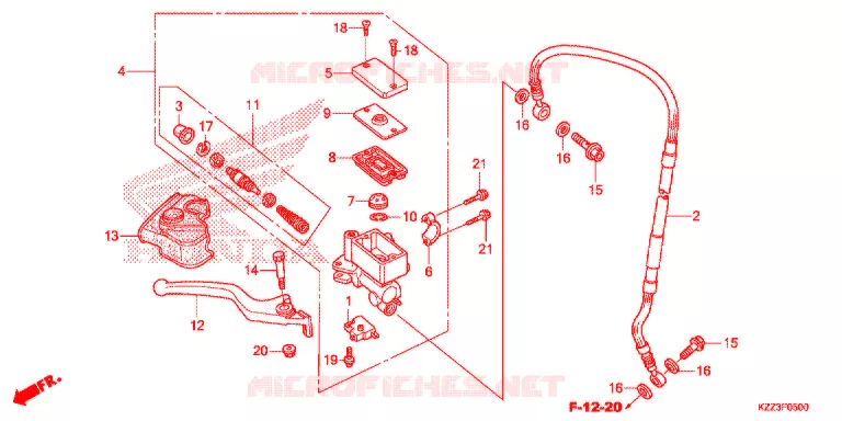 MAITRE CYLINDRE DE FREIN AVANT Honda MOTO 250 CRF 2014  CRF250LD