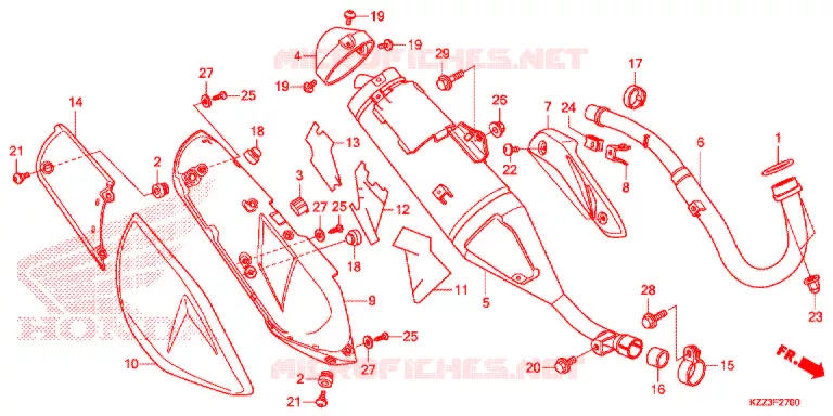 SILENCIEUX D'ECHAPPEMENT Honda MOTO 250 CRF 2013  CRF250LD