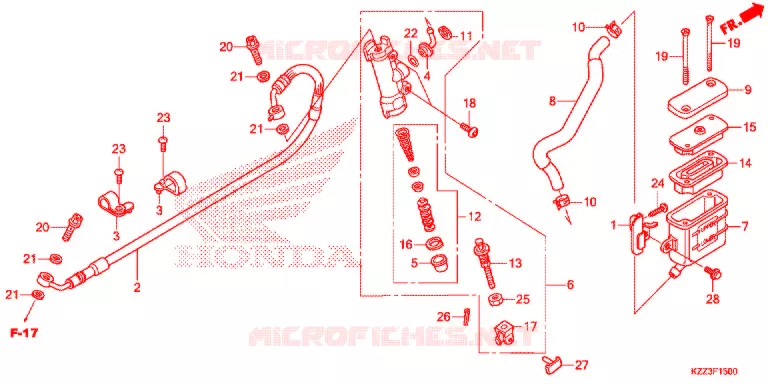 MAITRE CYLINDRE DE FREIN ARRIERE Honda MOTO 250 CRF 2014  CRF250LD