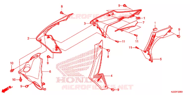 OUIES DE RADIATEUR Honda MOTO 250 CRF 2014  CRF250LD