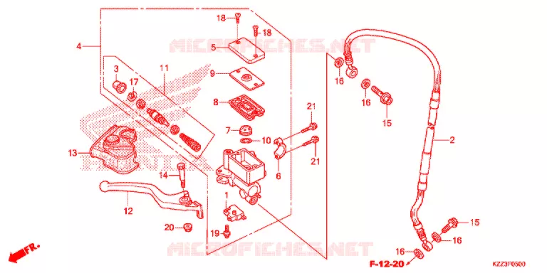 MAITRE CYLINDRE DE FREIN AVANT Honda MOTO 250 CRF 2015  CRF250LD