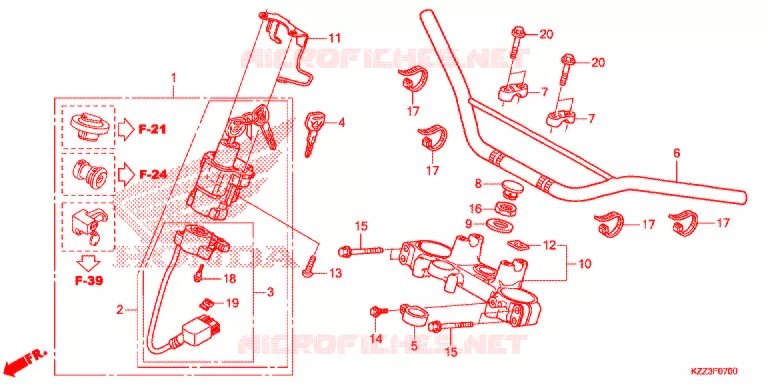 GUIDON - TE DE FOURCHE Honda MOTO 250 CRF 2014  CRF250LD