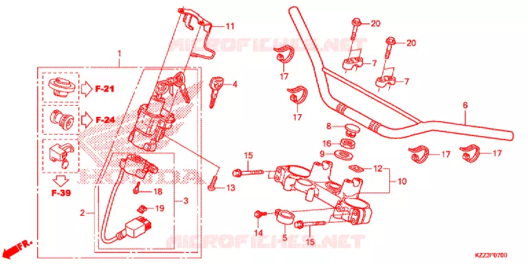 GUIDON - TE DE FOURCHE Honda MOTO 250 CRF 2014  CRF250LE