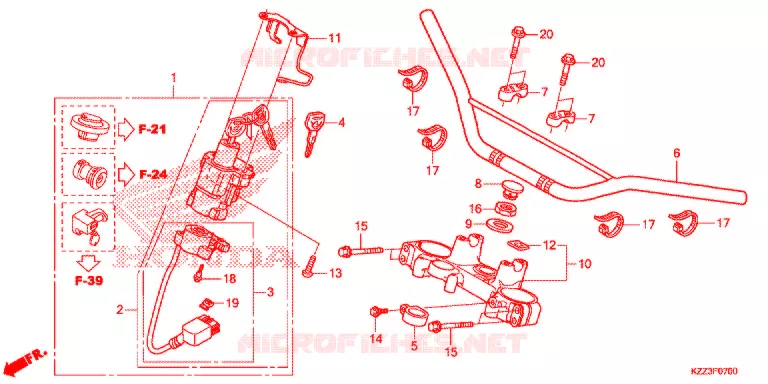 GUIDON - TE DE FOURCHE Honda MOTO 250 CRF 2014  CRF250ME