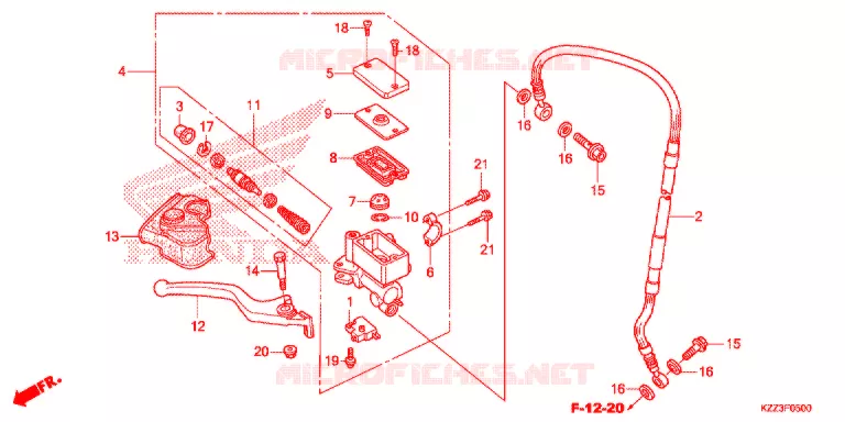 MAITRE CYLINDRE DE FREIN AVANT Honda MOTO 250 CRF 2014  CRF250ME