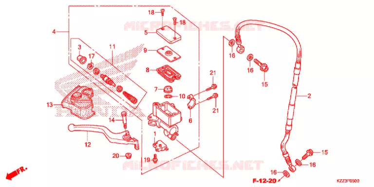 MAITRE CYLINDRE DE FREIN AVANT Honda MOTO 250 CRF 2016  CRF250MF