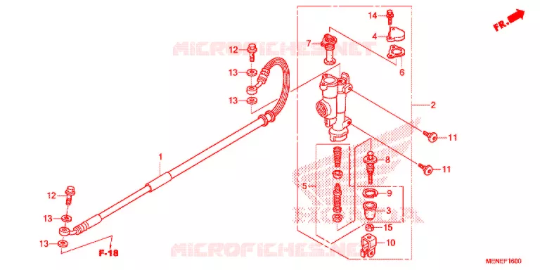 MAITRE CYLINDRE DE FREIN ARRIERE Honda MOTO 450 CRF 2013  CRF450RD