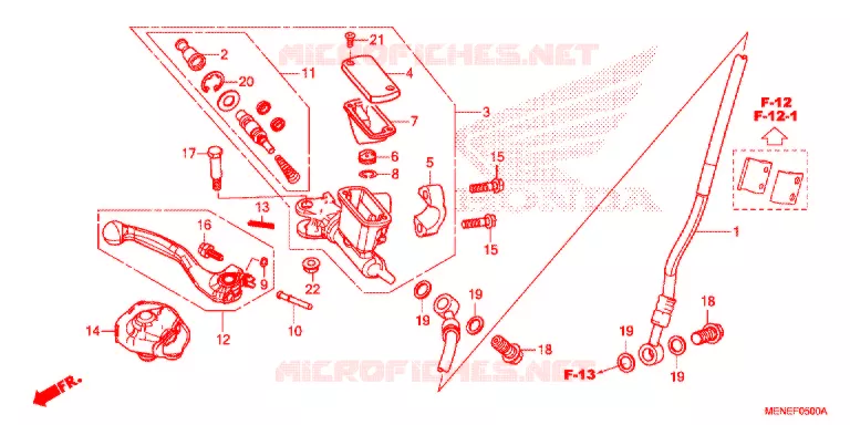 MAITRE CYLINDRE DE FREIN AVANT Honda MOTO 450 CRF 2013  CRF450RD