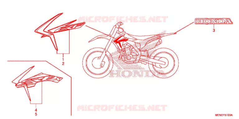 AUTOCOLLANTS Honda MOTO 450 CRF 2014  CRF450RE