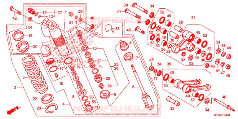 AMORTISSEUR ARRIERE Honda MOTO 450 CRF 2014  CRF450RE