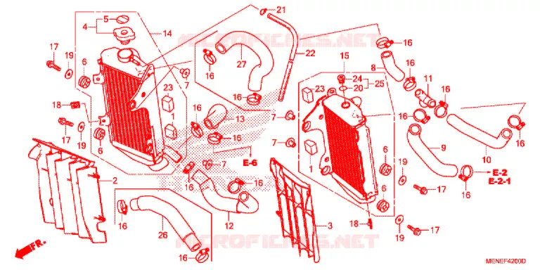 RADIATEUR Honda MOTO 450 CRF 2014  CRF450RE