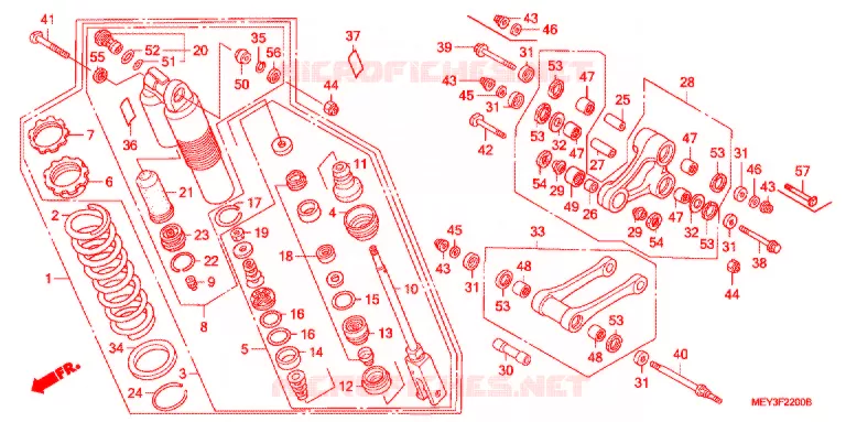 AMORTISSEUR ARRIERE Honda MOTO 450 CRF 2013  CRF450XD