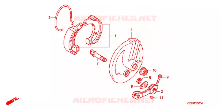 FLASQUE - MACHOIRES DE FREIN AVANT Honda MOTO 50 CRF 2007  CRF50F7