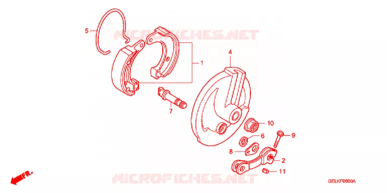 FLASQUE - MACHOIRES DE FREIN AVANT Honda MOTO 50 CRF 2012  CRF50FB