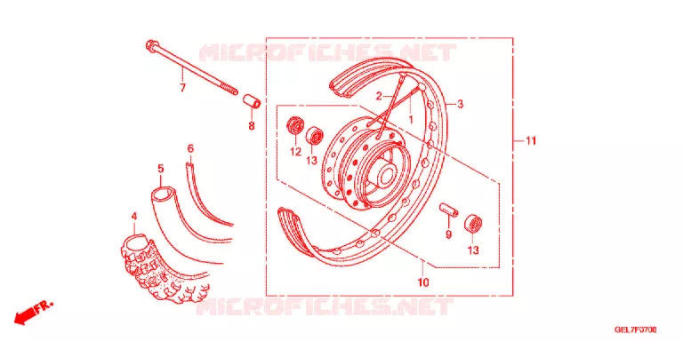 ROUE AVANT Honda MOTO 50 CRF 2012  CRF50FC
