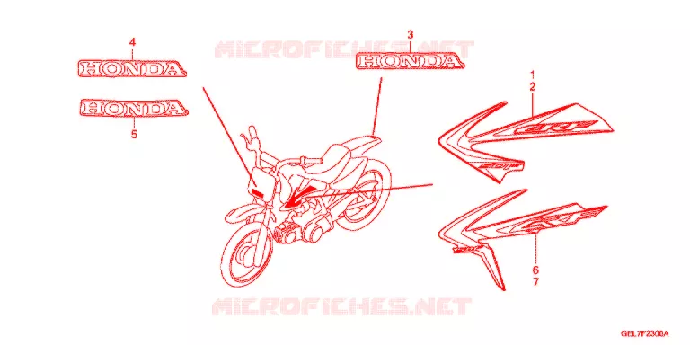 AUTOCOLLANTS Honda MOTO 50 CRF 2013  CRF50FD