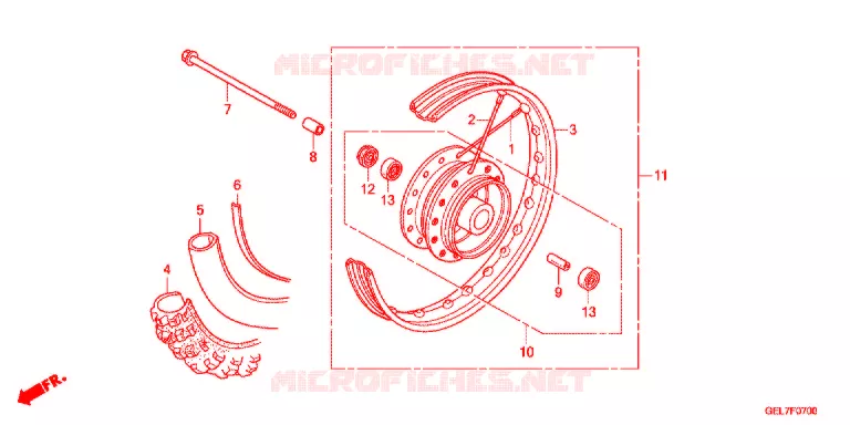 ROUE AVANT Honda MOTO 50 CRF 2013  CRF50FD