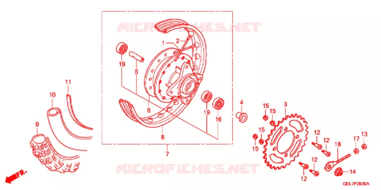 ROUE ARRIERE Honda MOTO 50 CRF 2014  CRF50FE
