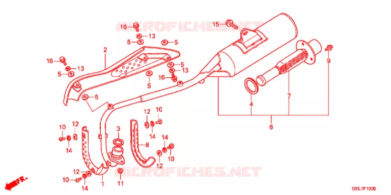 SILENCIEUX D'ECHAPPEMENT Honda MOTO 50 CRF 2015  CRF50FE