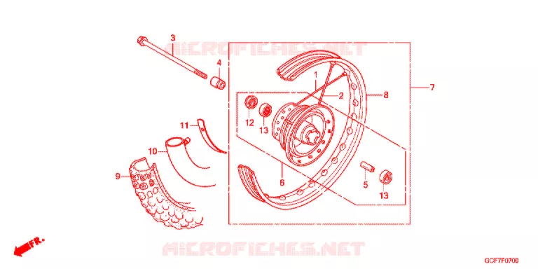 ROUE AVANT Honda MOTO 50 CRF 2012  CRF70FC
