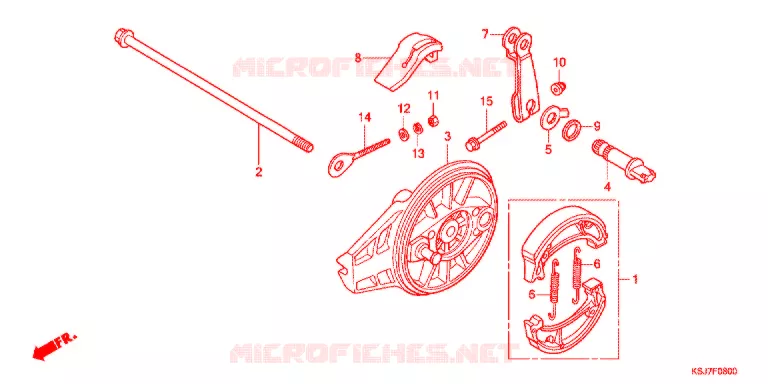 FLASQUE - MACHOIRES DE FREIN ARRIERE Honda MOTO 80 CRF 2012  CRF80FC