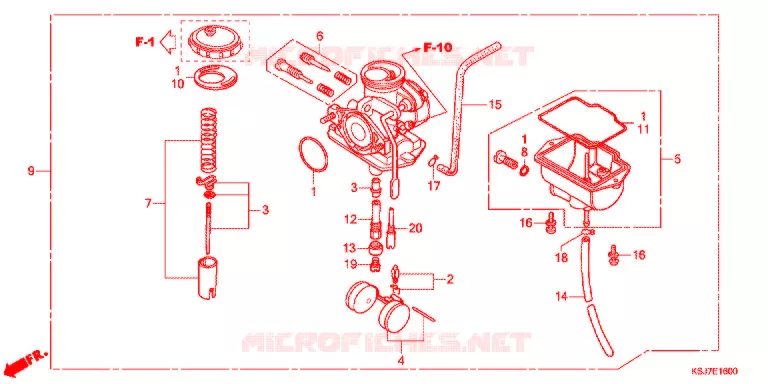 CARBURATEUR (CRF80F) Honda MOTO 80 CRF 2013  CRF80FD