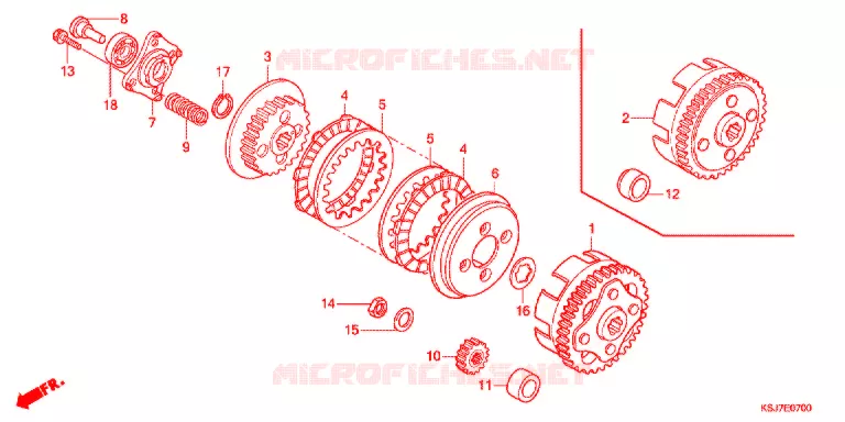 EMBRAYAGE Honda MOTO 80 CRF 2013  CRF80FD
