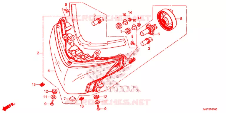 PHARE Honda MOTO 700 CTX 2014  CTX700AE