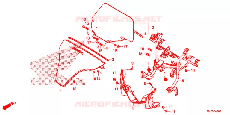 PARE-BRISE Honda MOTO 700 CTX 2014  CTX700AE