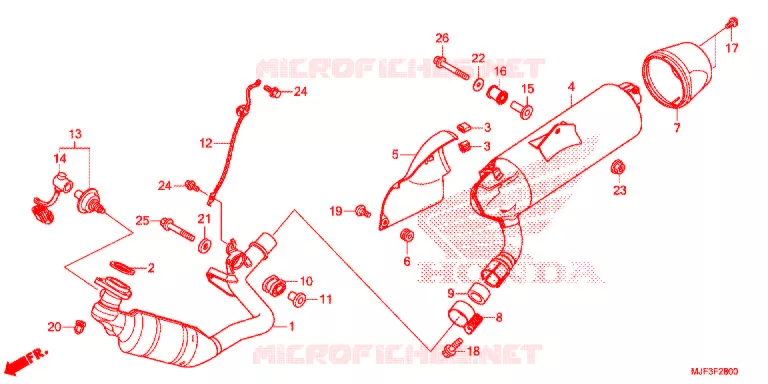 SILENCIEUX D'ECHAPPEMENT Honda MOTO 700 CTX 2014  CTX700DE