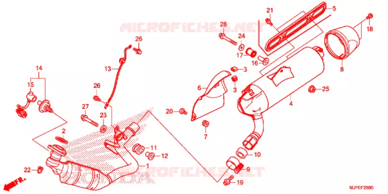 SILENCIEUX D'ECHAPPEMENT Honda MOTO 700 CTX 2014  CTX700NAE