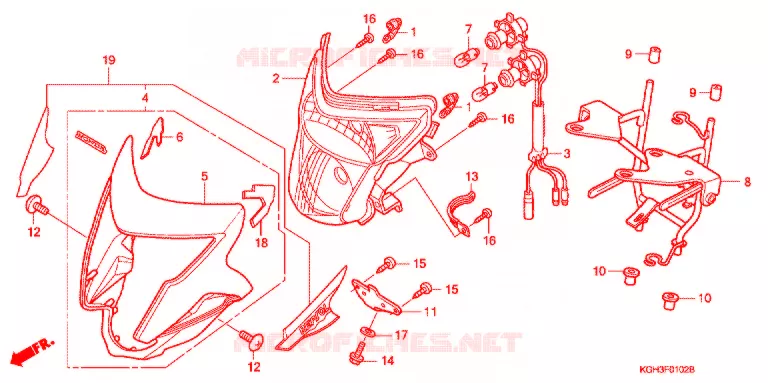 PHARE (FS1254/5/6/8) Honda MOTO 125 SONIC 2007  FS1256