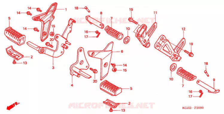 REPOSE PIED (FS1251/2/3) Honda MOTO 125 SONIC 2002  FS125C2
